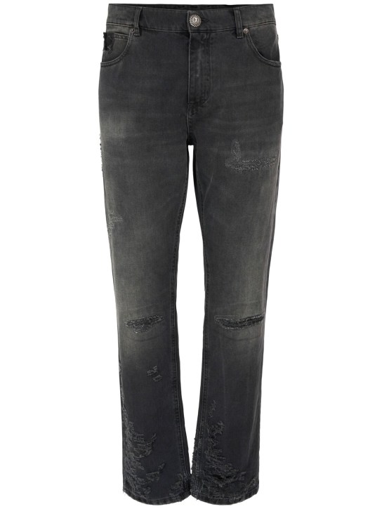 Balmain: Jeans aus Denim - 0pc Noir Delave - men_0 | Luisa Via Roma