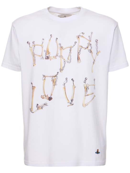 Vivienne Westwood: T-Shirt aus Baumwolle mit Knochendruck - Weiß - men_0 | Luisa Via Roma
