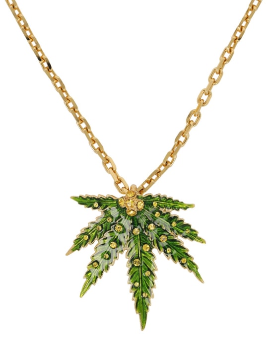 Dsquared2: Marija crystal long necklace - Green/Gold - women_0 | Luisa Via Roma