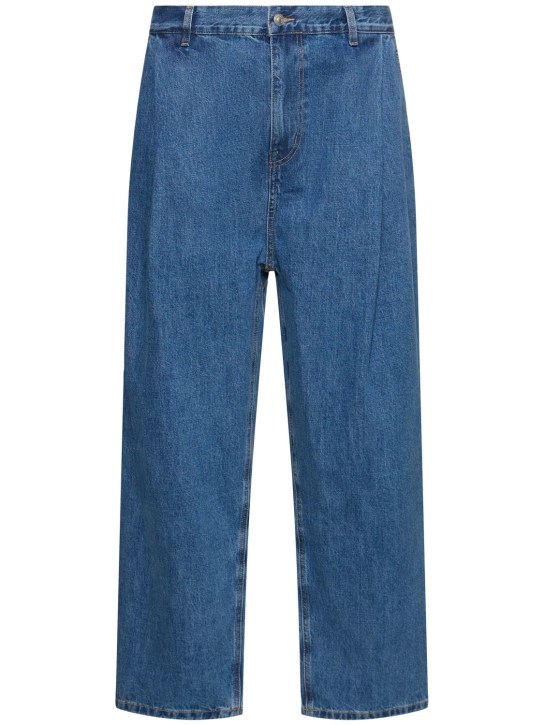 The Frankie Shop: Jeans anchos de denim de algodón - Azul - men_0 | Luisa Via Roma