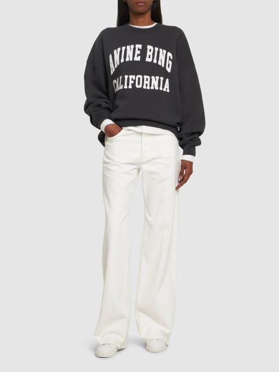 ANINE BING: Miles Anine Bing cotton sweatshirt - Black - women_1 | Luisa Via Roma