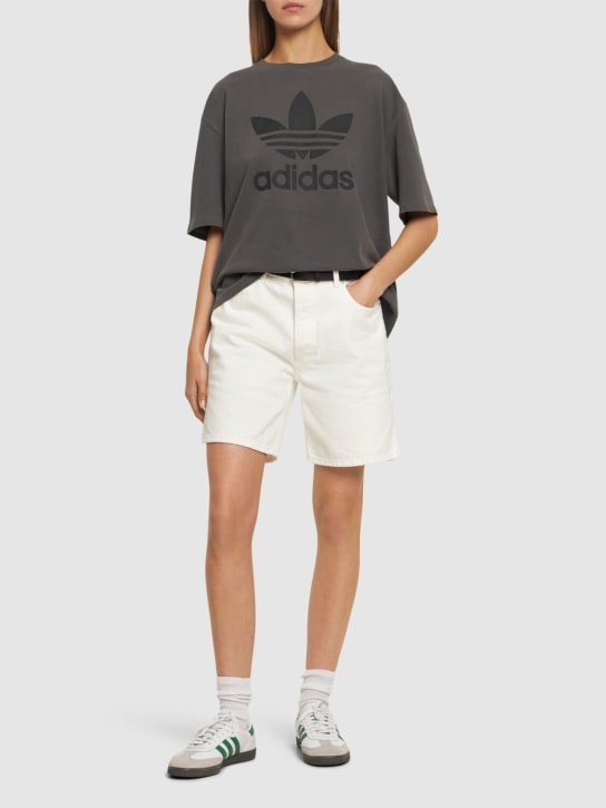 adidas Originals: Washed cotton crewneck t-shirt - women_1 | Luisa Via Roma