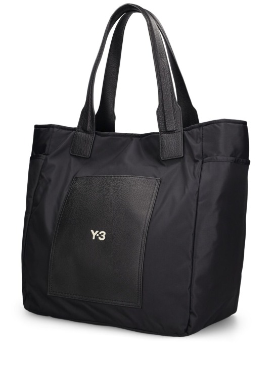 Y-3: Lux tote bag - Black - men_1 | Luisa Via Roma
