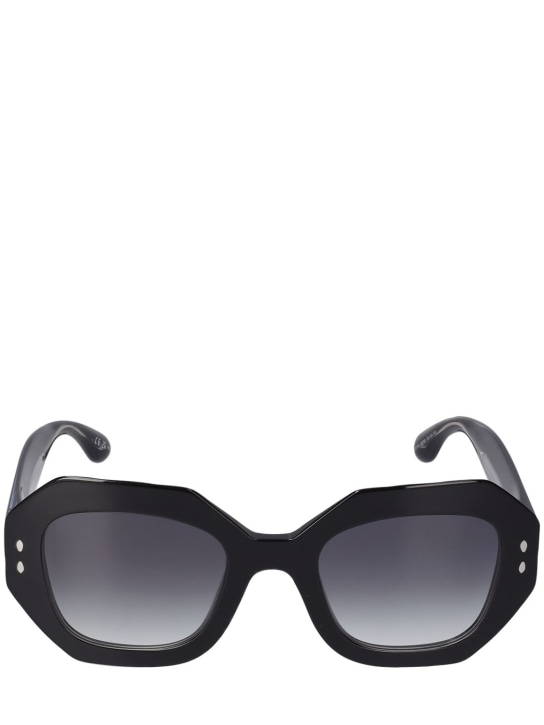 Isabel Marant: Gafas de sol redondas de acetato - Negro/Gris - women_0 | Luisa Via Roma