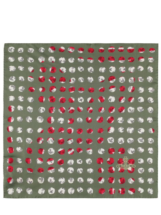 Vivienne Westwood: Quadratischer Seidenfoulard „Dots Pocket“ - Grün - women_0 | Luisa Via Roma