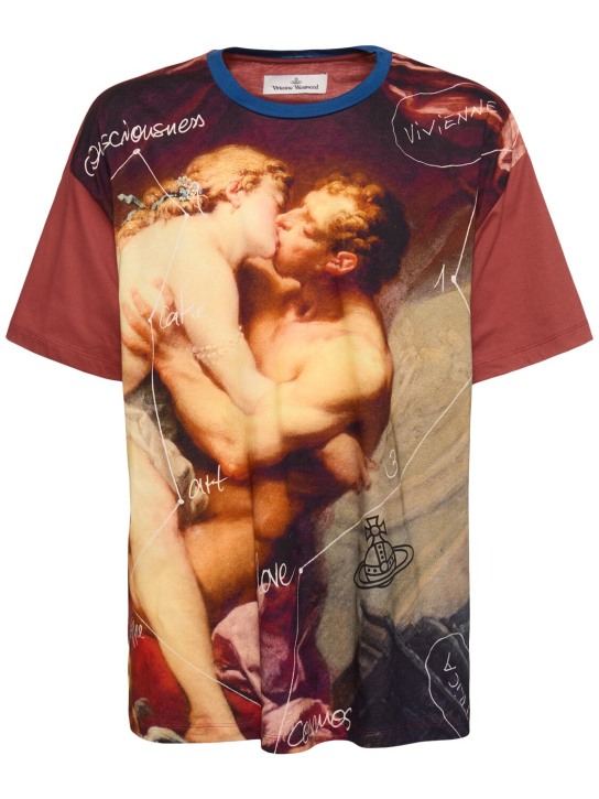 Vivienne Westwood: Kiss print cotton over t-shirt - Renkli - men_0 | Luisa Via Roma