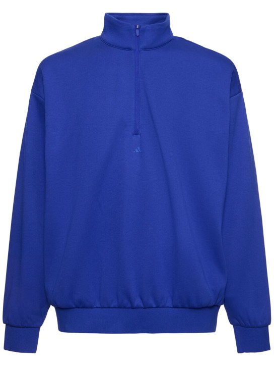 adidas Originals: Basketball half-zip sweatshirt - Blue - men_0 | Luisa Via Roma