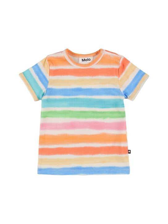 Molo: Striped organic cotton t-shirt - Multicolor - kids-girls_0 | Luisa Via Roma