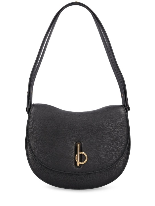 Burberry: Medium Rocking Horse leather bag - Black - women_0 | Luisa Via Roma
