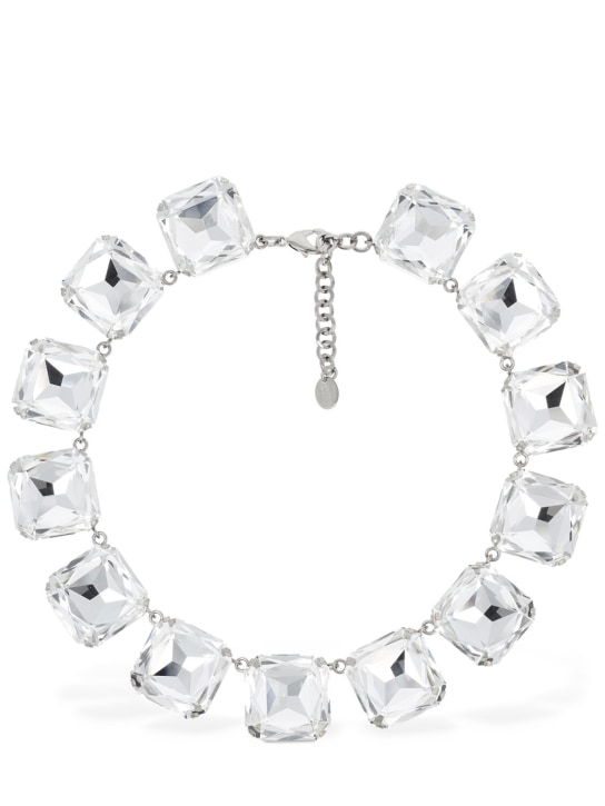 Moschino: Still Life With Heart crystal necklace - Gümüş - women_0 | Luisa Via Roma
