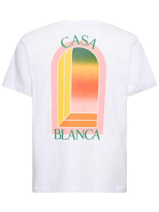 Casablanca: T-shirt en coton biologique - Blanc - men_0 | Luisa Via Roma
