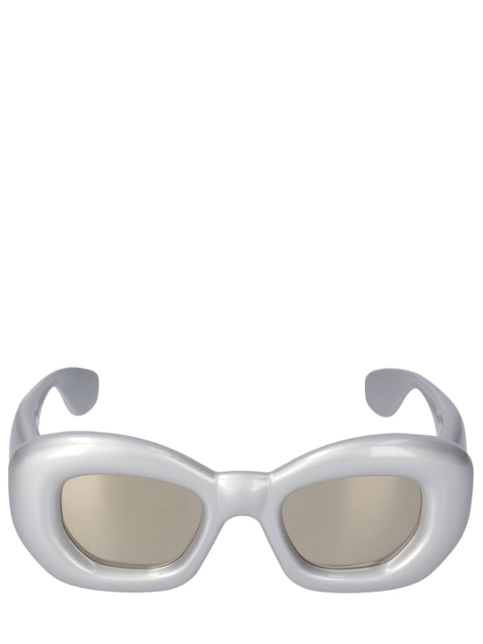 Loewe: Inflated cat-eye sunglasses - Silver - men_0 | Luisa Via Roma