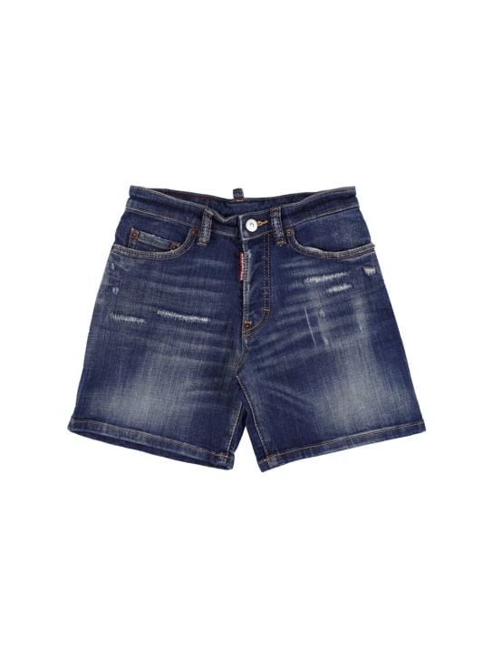 Dsquared2: Cotton denim shorts - Blue - kids-boys_0 | Luisa Via Roma