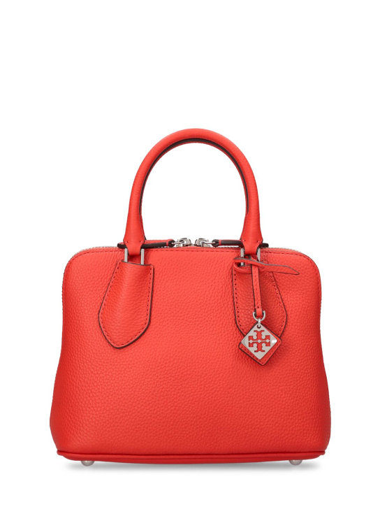 Tory Burch: Mini Pebbled Swing top handle bag - Poppy Red - women_0 | Luisa Via Roma