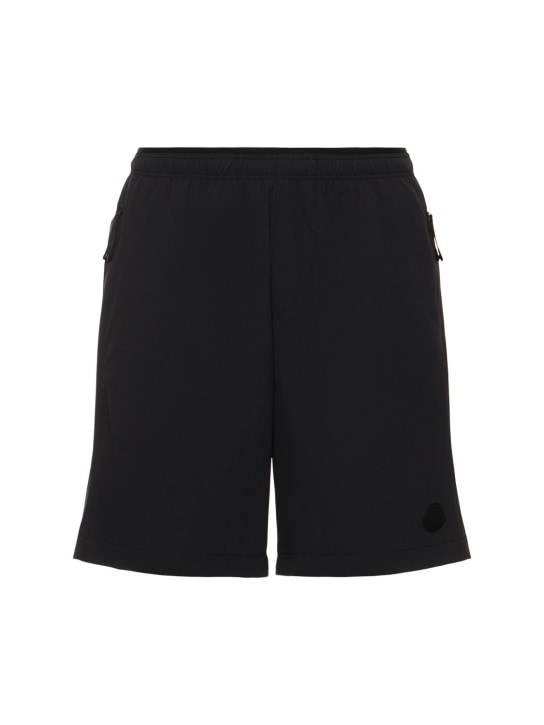 Moncler: Ripstop nylon shorts - Noir - men_0 | Luisa Via Roma