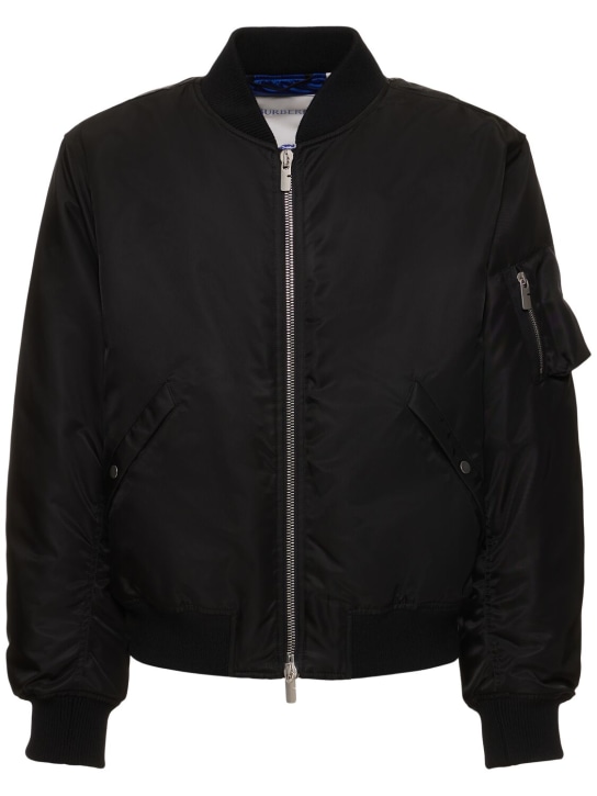 Burberry: Nylon bomber jacket - Black - men_0 | Luisa Via Roma
