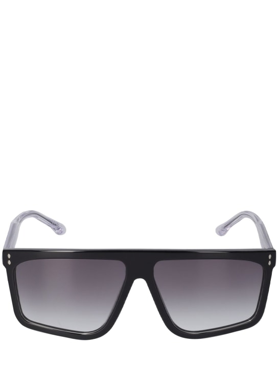 Isabel Marant: The In Love squared acetate sunglasses - Black/Grey - women_0 | Luisa Via Roma