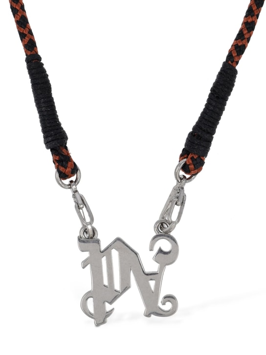 Palm Angels: Monogram bead necklace - Açık Mavi - women_1 | Luisa Via Roma