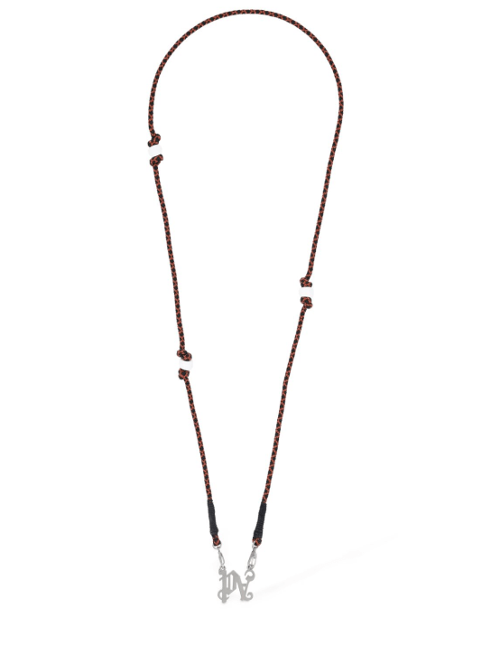 Palm Angels: Monogram bead necklace - Light Blue - women_0 | Luisa Via Roma
