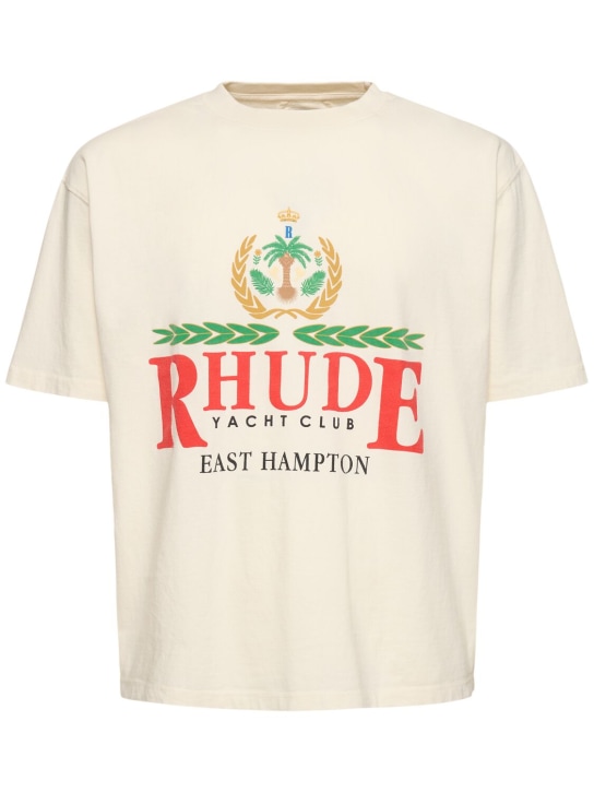RHUDE: East Hampton Crest t-shirt - Vintage White - men_0 | Luisa Via Roma