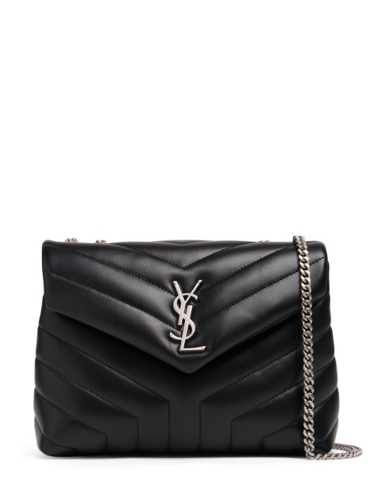 Saint Laurent: Small Loulou quilted leather bag - Siyah - women_0 | Luisa Via Roma