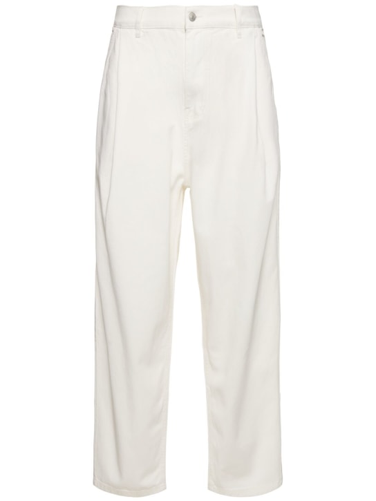 The Frankie Shop: Wide cotton denim pants - Off White - men_0 | Luisa Via Roma