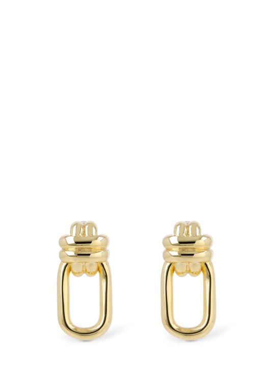 ANINE BING: Signature link double cross earrings - Gold - women_0 | Luisa Via Roma