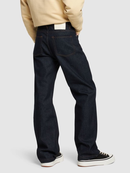 AMI Paris: Straight cotton denim jeans - men_2 | Luisa Via Roma