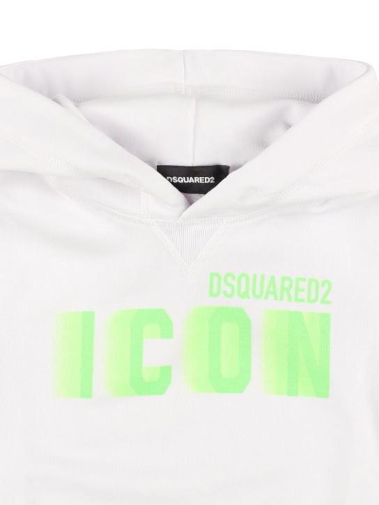 Dsquared2: Printed hooded sweatshirt - White/Green - kids-boys_1 | Luisa Via Roma