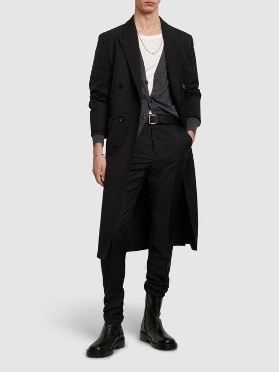 AMI Paris: Wool & mohair cigarette pants - Black - men_1 | Luisa Via Roma