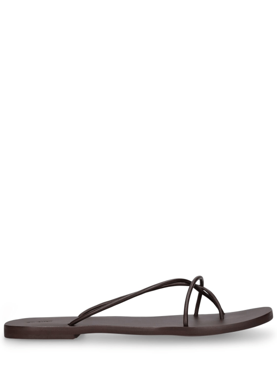 St. Agni: 5mm Rouleau leather thong sandals - Kahverengi - women_0 | Luisa Via Roma