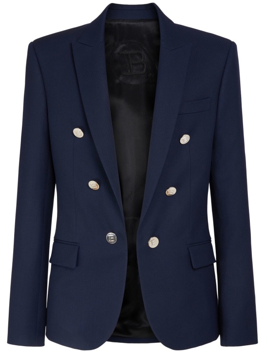 Balmain: Wool twill blazer - men_0 | Luisa Via Roma