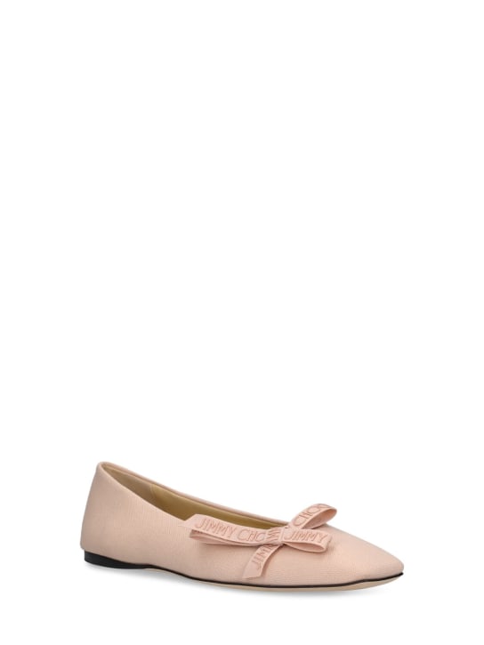Jimmy Choo: 10mm Veda linen ballerina flats - women_2 | Luisa Via Roma
