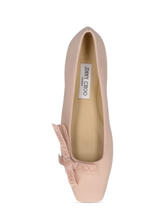 Jimmy Choo: 10mm Veda linen ballerina flats - women_4 | Luisa Via Roma