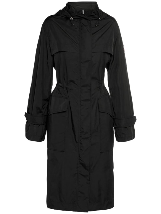 Moncler: Hiengu nylon rain coat - Siyah - women_0 | Luisa Via Roma
