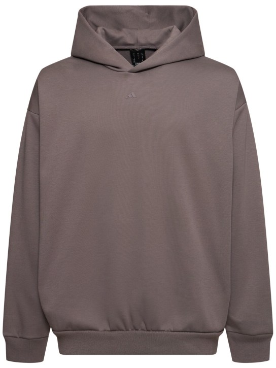adidas Originals: One Fleece Basketball hoodie - Kahverengi - men_0 | Luisa Via Roma