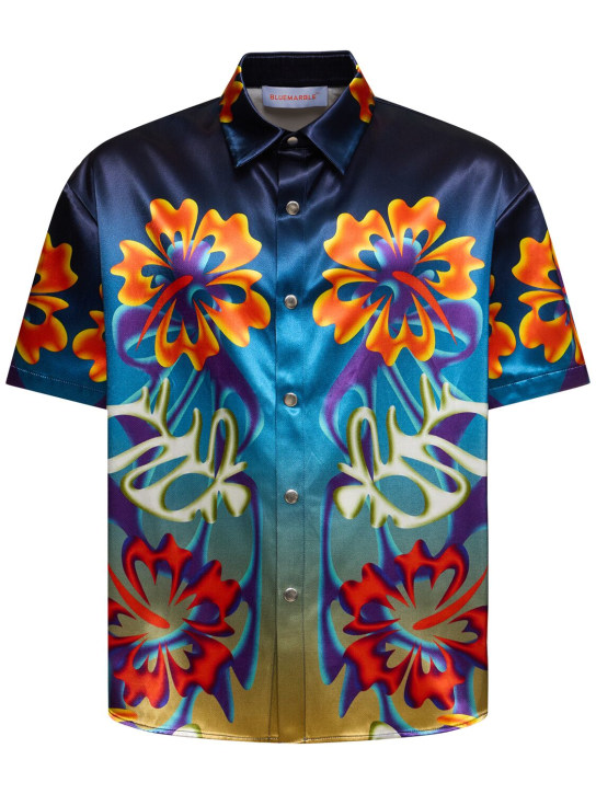 Bluemarble: Camisa de algodón y viscosa - Multicolor - men_0 | Luisa Via Roma