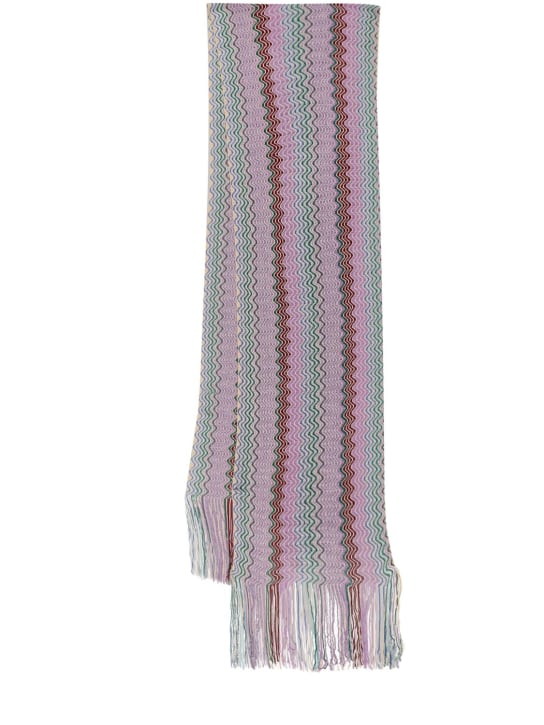 Missoni: Viscose blend lurex fringed scarf - Renkli - women_0 | Luisa Via Roma