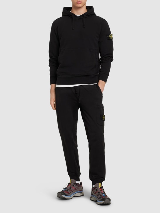 Stone Island: Brushed cotton sweatpants - men_1 | Luisa Via Roma