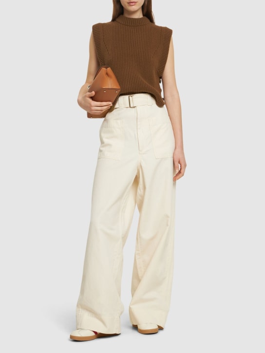 Soeur: Pantalon ample en coton et lin Vagabond - Blanc - women_1 | Luisa Via Roma