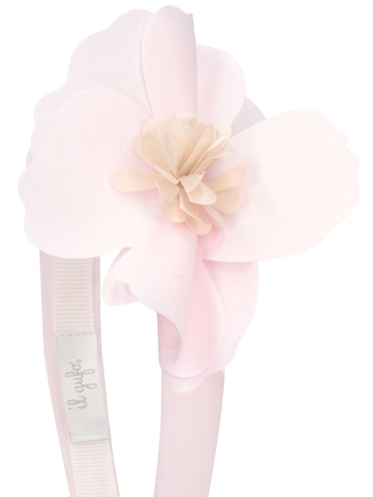 Il Gufo: Cotton poplin headband w/flower - Pink - kids-girls_1 | Luisa Via Roma