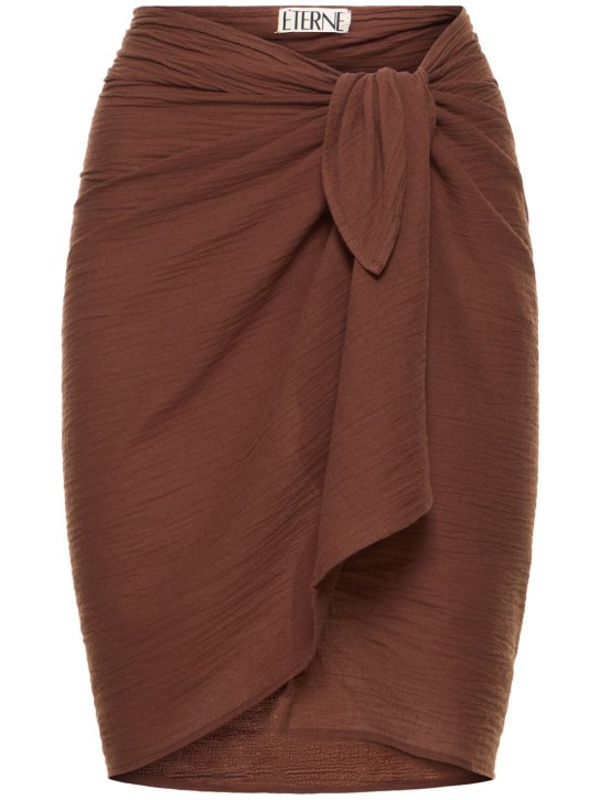 Éterne: Esme cotton mini sarong - Brown - women_0 | Luisa Via Roma