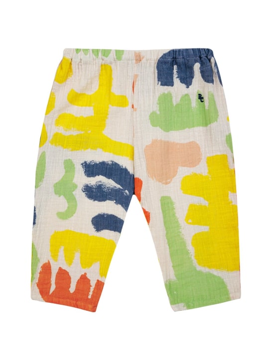 Bobo Choses: Pantalon en coton tissé imprimé - Blanc/Multi - kids-girls_0 | Luisa Via Roma