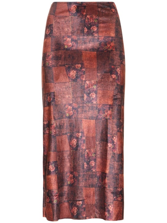 Weworewhat: Printed stretch jersey maxi skirt - Brown - women_0 | Luisa Via Roma