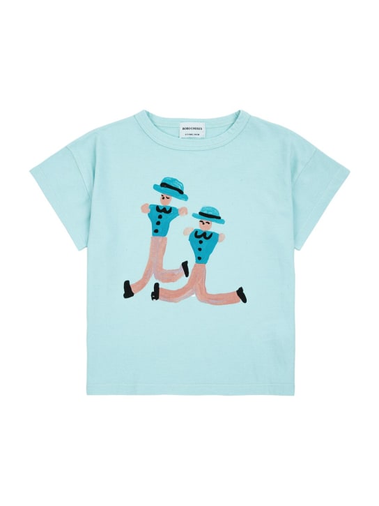 Bobo Choses: Printed organic cotton t-shirt - Açık Mavi - kids-girls_0 | Luisa Via Roma