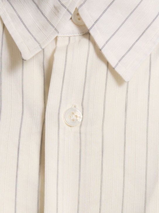 Lardini: Striped cupro blend shirt - men_3 | Luisa Via Roma