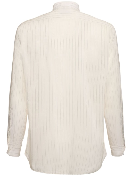 Lardini: Striped cupro blend shirt - men_4 | Luisa Via Roma