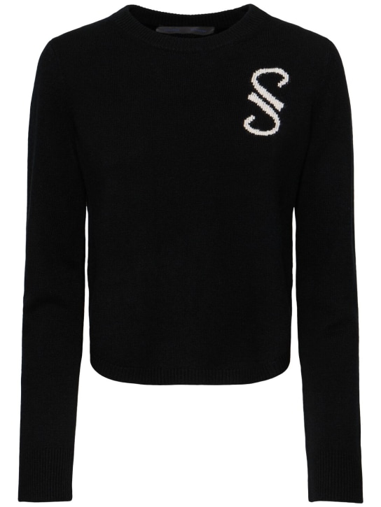 Proenza Schouler: Stella cashmere jacquard sweater - Black - women_0 | Luisa Via Roma