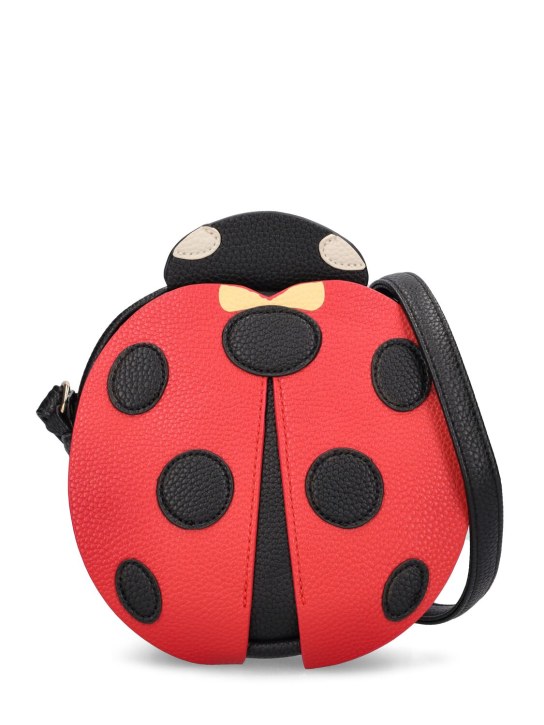 Molo: Ladybird faux leather shoulder bag - Red/Black - kids-girls_0 | Luisa Via Roma