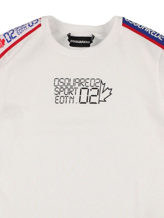 Dsquared2: Cotton jersey t-shirt - Beyaz - kids-boys_1 | Luisa Via Roma
